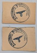 WWII The Holocaust Concentration Camp Paper Money, two scarce examples of concentration cash, one