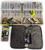 Fishing Tackle: Lures, Artificial Baits, two cantilever Lunar boxes of plugs, lures, spoons, jelly