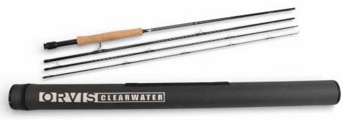 Orvis Clearwater carbon trout fly rod, 9ft 4pc line 5#, alloy uplocking reel seat, lined stripping