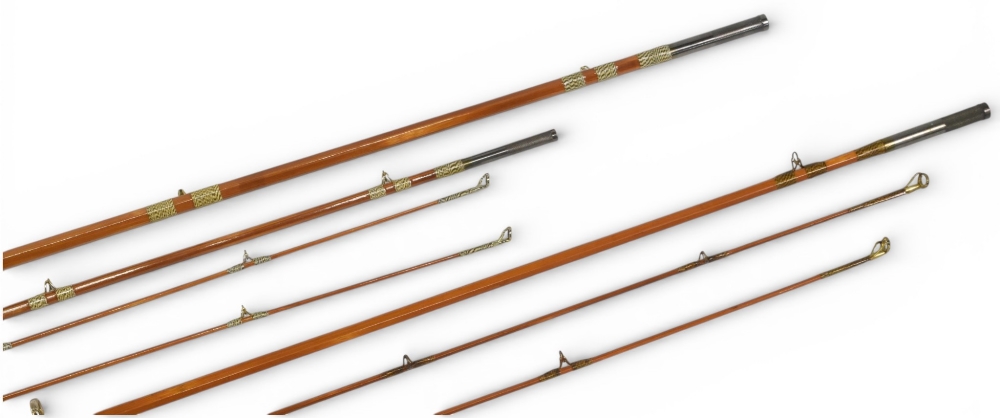Millwards Fly Rover split cane fly rod No 5853, 9ft 5” 2pc with spare tip (4” short), alloy - Image 2 of 3