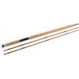 Pezon et Michel parabolic tournament split cane fly rod with spare tip marked 10ft 6” 2 pc - 12ft