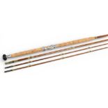 Millwards Fly Ranger split cane salmon fly rod No 5631, 12ft 6” 3pc with spare tip, 26” handle alloy