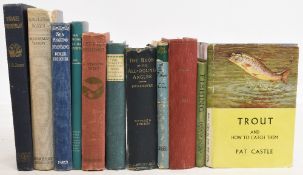 Vintage Fishing Books to include Trout and How to Catch them 1958 Pat Castle, Fishing When, Where