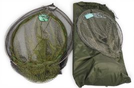 Fox Evolution Bivvy Ground Sheet and Mat, plus 3 landing net heads, Sensar (with wear), large Greys,