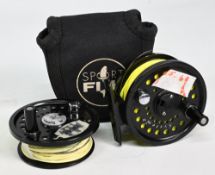 Scientific Anglers System 2 alloy trout fly reel with spare spool, 2 5/8” ventilated wide spool, 2