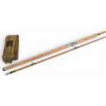 Hardy Alnwick “The No 2 LRH Spinning” Palakona split cane rod H 252092, 9ft 6” 2pc, 29” mushroom