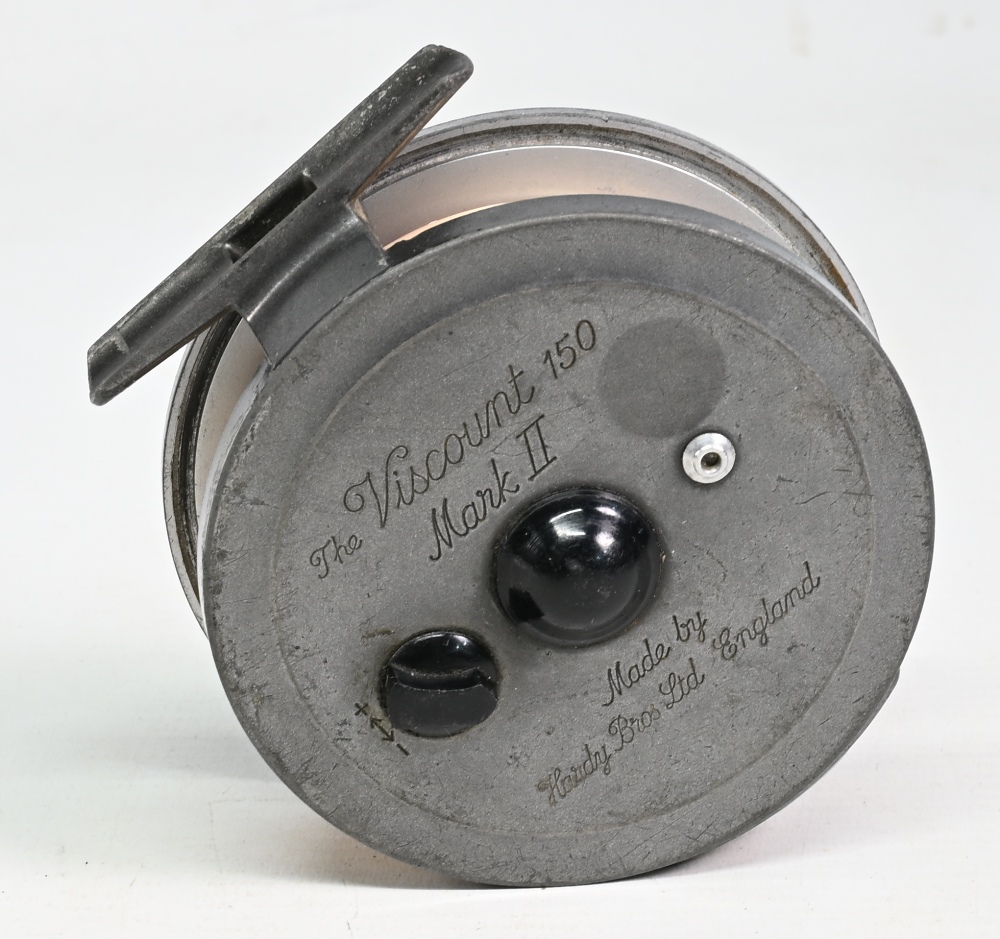 Hardy Bros “The Viscount 150 Mk II” alloy trout fly reel with spare spool, 3 7/8” ventilated - Image 2 of 2