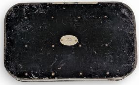 Black Japanned Fly Box Patent No.13561 with a good selection of metal eyed Salmon flies