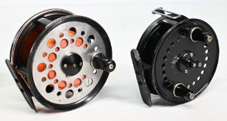 Fine early Allcock No.3 Easicast reel, 3 ¾” diameter with twin drags to backplate and line rim
