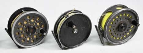 3x Fly Reels to incl JW Young & Son 1420 3 ½” fly reel constant check, a Youngs Condex 3 ½” alloy