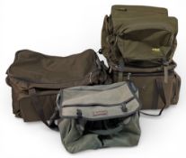 4x Fishing Tackle Bags and Holdalls: a good Fox backpack, a large Nash bag with padded lid, a