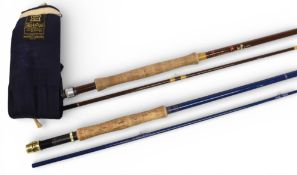 Hardy Alnwick Richard Walker Super-lite hollow glass trout fly rod, 9ft 3” 2pc line 7/8, uplocking