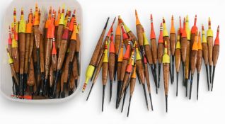 Another large collection of Harcork Avon style floats, up to 8” long, various colour tops, metal tie