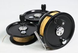 Scientific Anglers System Two 89 alloy fly reel 3 ¾” dia’ and 2x spare spools (3) black solid