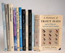 Fishing books related to Flies and Nymphs to include A Dictionary of Trout Flies 1968 A Courney