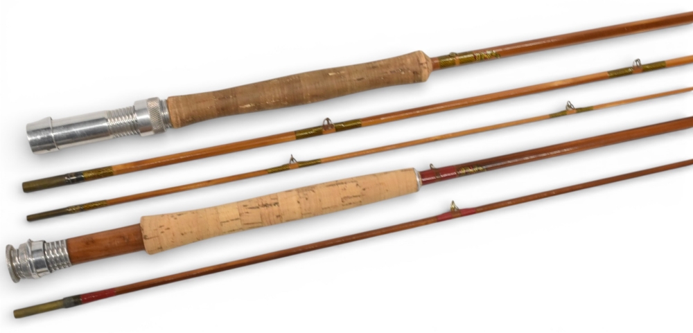 Millwards Trout Rover split cane trout fly rod No 89837 9ft 3pc alloy down locking reel seat,