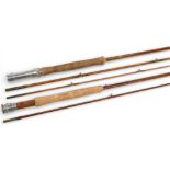 Millwards Trout Rover split cane trout fly rod No 89837 9ft 3pc alloy down locking reel seat,