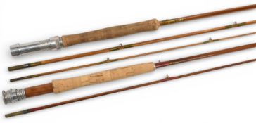 Millwards Trout Rover split cane trout fly rod No 89837 9ft 3pc alloy down locking reel seat,