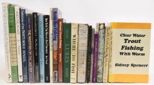 Fishing Books to include Clear Water Trout Fishing with Worm 1985 Sidney Spencer, Tie a Fly Catch
