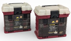 2x Plano 3500 Fishing Tackle Storage boxes, one empty with all it 4 drawers, and part filled with