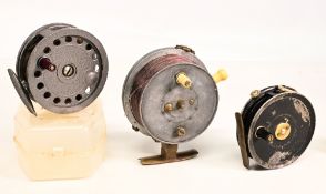 K P Morritt Ltd Intrepid alloy trout fly reel, 3 ½” ventilated spool, counter balanced handle,