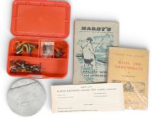 A collection of fly fishing accessories, as follows: 1x Hardy 64th edition catalogue. 1x Baits and