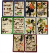 5x Fox Fly Boxes, with a good selection of assorted trout flies, and artificial daddy longlegs