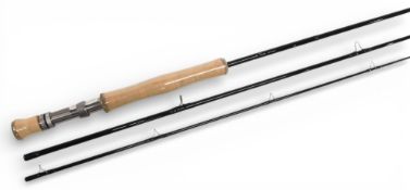 Scierra Avalanche carbon trout fly rod, 9ft 6” 3pc line 7/8#, alloy double uplocking reel seat