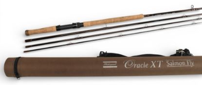 Shakespeare Oracle XT salmon fly rod, Gary Scott model, 12’ 4 piece carbon, #8, down lock reel seat,