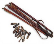 Fishing Rod Sapre Acorn Ferrule Plugs: assorted sizes and makers (#17), plus two period landing