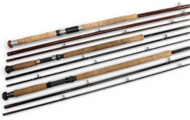 Shakespeare Carbo Featherlite graphite salmon fly rod 1728-390, 3.9m 3pc line 8/10#, 26” handle,