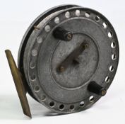 W F Homer of Forest Gate London ‘Flick-Em’ 4 1/8” centrepin alloy reel twin handle, quick release,