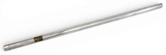 Hardy Bros alloy rod tube 54” x 1 ½” push top, good Hardy label with Rod in Hand trademark. Wear for