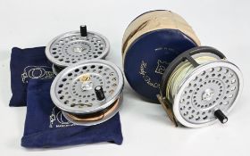 Hardy Bros “Marquis Salmon No 2” ally fly reel with 2x spare spools, 4 1/8” ventilated spool, 2
