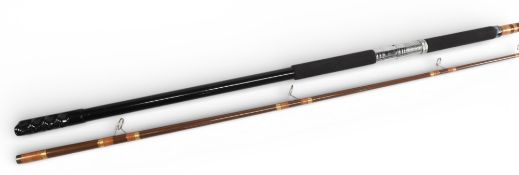 Abu Atlantic 484 beach caster rod, 11’6”, 2 piece glass, made in Scotland, 2-9oz casting weight,