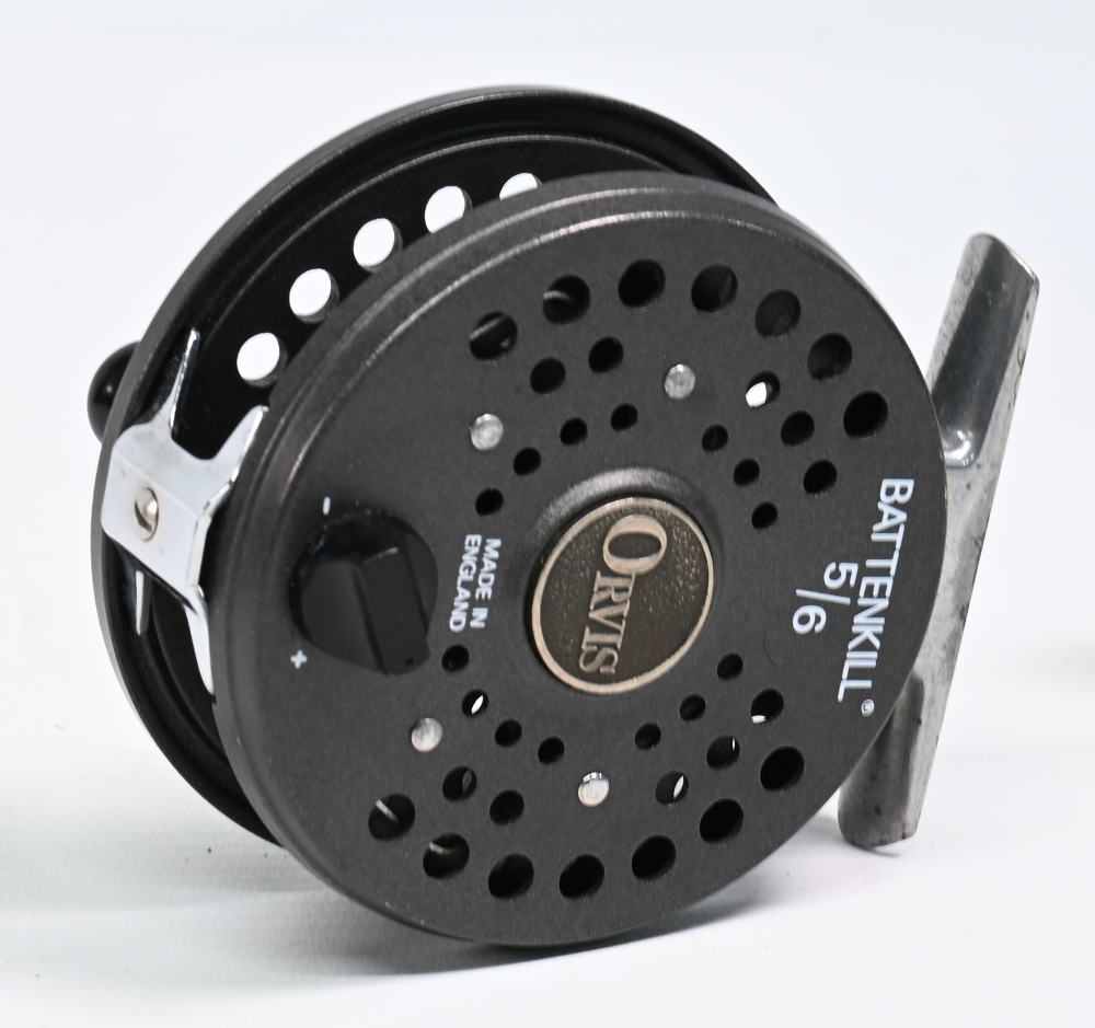 Orvis Battenkill 5/6 alloy trout fly reel, 3 1/8” ventilated spool, 2 screw latch, counter - Image 2 of 2