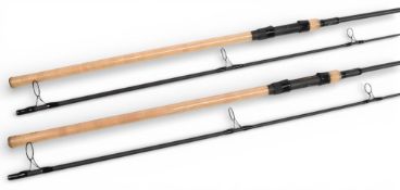 Pair of Nash Scope 10’ 2 piece telescopic carbon specimen rods, 3lb TC, shrink wrap to handles, both