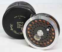 Hardy Bros “The Sunbeam” alloy 9/10 salmon fly reel, 4” ventilated spool, 2 screw latch, black
