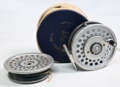 Hardy Bros “The Marquis” 8/9 alloy multiplier trout fly reel with spare spool, 3 5/8” ventilated