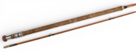 B James & Son London, Richard Walker Mk IV Avon split cane carp/pike rod, 10ft 2pc, 25” onion