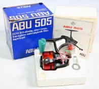 Abu 505 closed face closed face match reel, in original blue box (tatty), and styrene inner, star