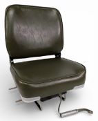 Padded Geen Boat Fishing Seat, with clamp fittings, with a socket spanner for fitting, in good