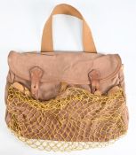 Brady, Halesowen, canvas and leather shoulder game bag, 14” x 11”, good straps and stitching, with a