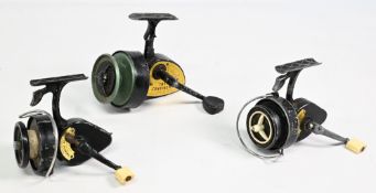 3x K.P Morritt fixed spool reels to include an Intrepid Continental (missing bail arm), 2x