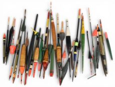 Good collection of cork, quill and cane Avon style floats, 2 x rare alloy stick floats, a Tippit