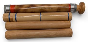 4x Bamboo Float Storage Safe Cases, well made, longest 28cm