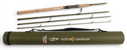 Abu Salmo Seeker carbon salmon fly rod 130 2973, 9ft 4pc, 12-28g CW, 23” handle, uplocking reel