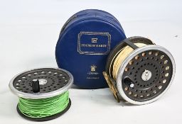House of Hardy Marquis Salmon No 3 alloy fly reel and spare spool (2) ribbed brass foot, quick
