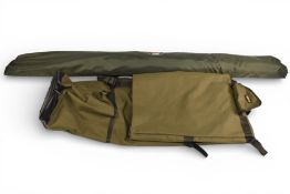 Large TF Gear Fishing Umbrella, looking unused with spike, in a Wychwood Solace rod/pole bag