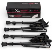 3x Top Notch 6''-9''Pivot Tilting Swivel Rifle Bipod Foldable Spring Return, one boxed unused and